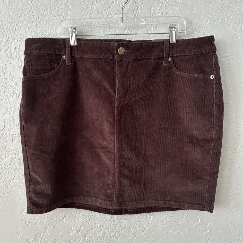 Torrid Brown Corduroy Mini Skirt Women’s Size 18 Stretch Cotton NWT